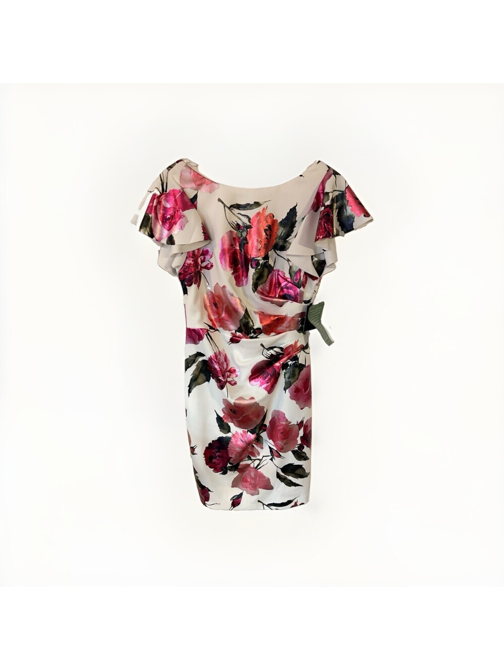 J. H. EVENING Floral Evening Dress Women Size 10 White Pink